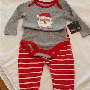 Okie Dokie “Santa's Fave “Gray and Red Bodysuit